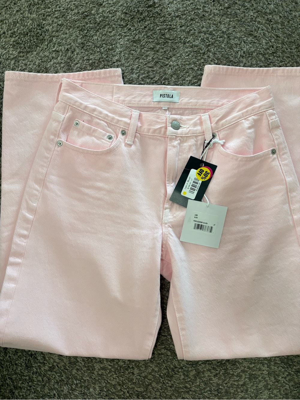 pistola Wide Leg High-Rise Jeans in Light Pink - Picture 3 of 6